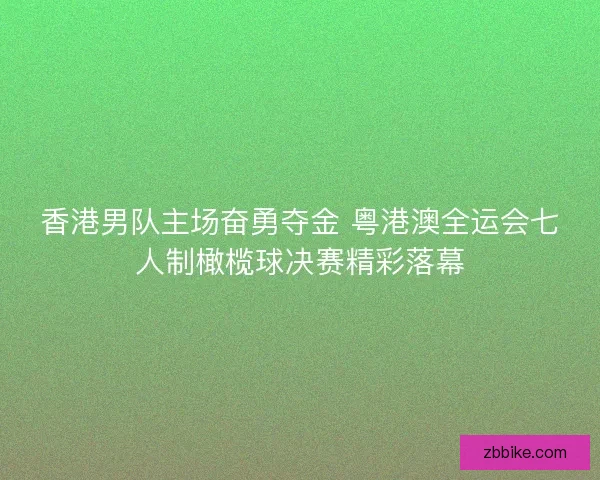 香港男队主场奋勇夺金 粤港澳全运会七人制橄榄球决赛精彩落幕